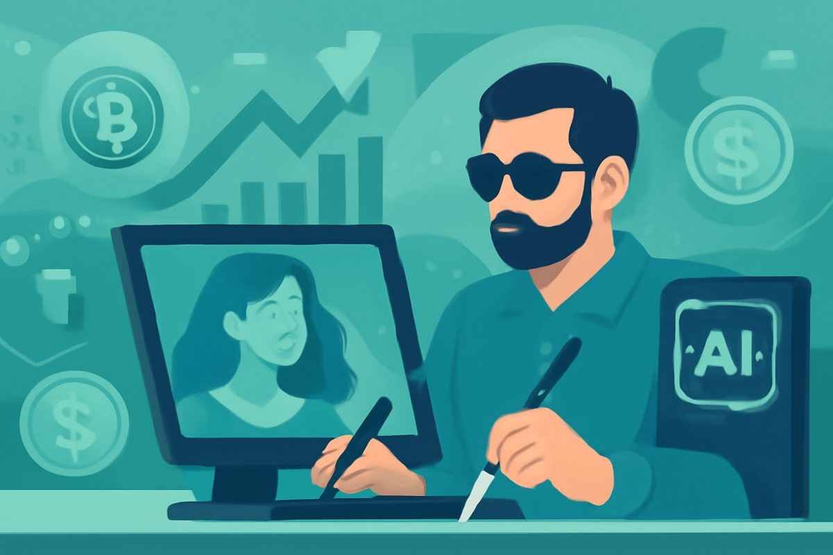 Blind Romance Illustrator John Paul Ferrara Returns to Work Using AI Prompts