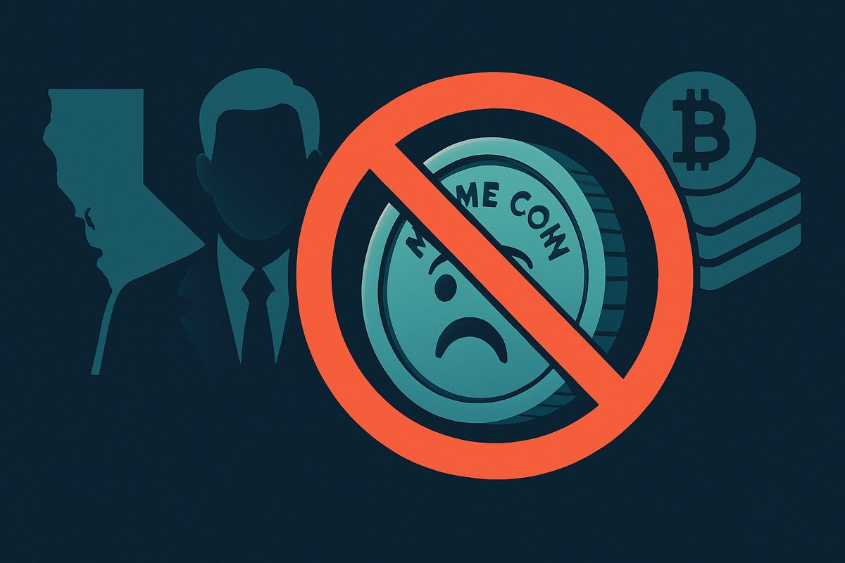 California bans memecoins from officials; providers restricted from 2027
