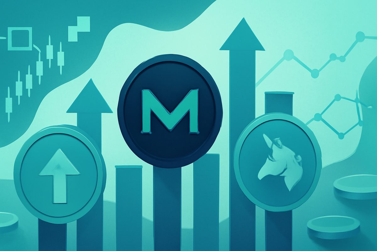 VET, Monero, and Uniswap Top Weekly Gains in the Top 100